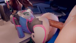 3d anal anal_penetratio anal_sex animated ass bent_over bent_over_table blizzard_entertainment brown_eyes brown_hair d.va face_markings grinding hana_song headphones light-skinned_female light-skinned_male looking_back opennsfwsp overwatch penis_slap plugsuit ponytail pussy_teasing slow_penetration sound tagme tease video