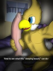 anthro balls bed big_balls big_penis dewey_(derpydewey) dialogue duo foreskin furniture genitals hi_res hotel_room huge_cock male male/male mikey6193 mikey_(mikey6193) muscular muscular_male night nude penis uncircumcised vein veiny_penis