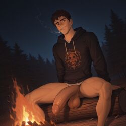 1boy ai_generated balls ballsack big_balls big_penis blush brown_eyes civitai dark_hair hanging_balls hoodie hoodie_only invitation inviting inviting_to_fuck inviting_to_sex inviting_viewer latino latino_male life_is_strange life_is_strange_2 long_penis looking_at_viewer looking_up male male_only massive_penis mexican mexican_male mountain mountains muscular muscular_male nature nature_background night night_sky no_pants no_underwear penis precum precum_drip precum_on_penis pubic_hair public public_exposure public_indecency public_nudity sean_diaz short_hair sitting sitting_down smile smiling smiling_at_viewer smirk smirking smirking_at_viewer smoke smoking smoking_cigarette smoking_weed tan_skin teen teenager veins veins_on_dick veiny_penis woods