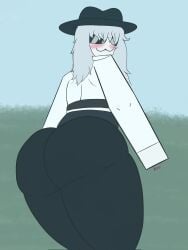 ass blocky_body blox_fruits blox_fruits_oc breasts clothed commission female female_only game_robot girl_ass kinn_krinso nude_female roblox robloxian sarah_(minstlu) tagme