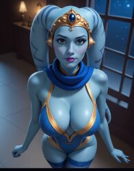1girls ai ai_generated alien alien_girl female looking_at_viewer star_wars twi'lek