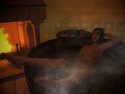 baldur's_gate_3 bath bathing bathtub book candle dungeons_and_dragons elf feet fireplace half-elf masturbation nude nude_female relaxed relaxed_expression relaxing sex_toy shadowheart solo_female solo_masturbation vibrator whatsupjimmy wine wine_glass