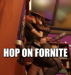 ass female_focus female_only fishnets fortnite makeout meme mina_park_(fortnite) phaedra_(fortnite) piercings upskirt yuri yuri