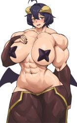 abs alternate_muscle_size breasts hiiragi_utena mahou_shoujo_ni_akogarete musctonk muscular_female standing