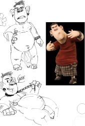1boy alvin_(paranorman) balls big_penis chains definitelynotdavid male male_only monochrome paranorman penis penis_piercing piercing reference_image solo tagme veiny_penis