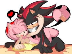 1boy 1girls amy_rose anthro anthro_on_anthro anus ass big_breasts black_fur breasts chest_fur closed_eyes completely_nude hairband happy_face happy_female heart hedgehog hedgehog_boy hedgehog_girl j_nsfw looking_at_partner male male/female nipples nude nude_female open_mouth penetration pink_fur red_eyes red_hairband shadamy shadow_the_hedgehog sheets simple_background sonic_(series) sonic_the_hedgehog_(series) straight straight_sex vagina vaginal_penetration vaginal_sex