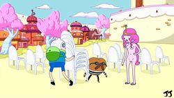 adventure_time backpack bag blonde_hair breasts casual female finn_the_human human jonnyjonnino male nude pale_skin princess_bubblegum public pussy