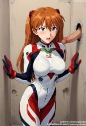 1boy ai_generated asuka_langley asuka_langley_sohryu bangs blue_eyes blush bodysuit breasts clothing erection female female gloves hair_between_eyes interface_headset jousneystudio large_breasts long_hair male medium_breasts multicolored_clothes neon_genesis_evangelion open_mouth orange_hair penis pilot_suit plugsuit rebuild_of_evangelion red_bodysuit shiny_clothes skin_tight solo_focus souryuu_asuka_langley standing straight test_plugsuit text thigh_gap thighs two_side_up white_bodysuit