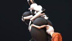 ass big_breasts big_butt breasts burying_face chell duo female female/female glados human humanoid machine mammal portal_(series) rayhuma robot robot_humanoid valve wide_hips yuri