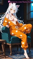 1girls 2025 ai ai_assisted ai_generated animal animal_ear_fluff animal_ears animal_on_head animal_print anime anime_style armchair bakemonogatari bangs bare_shoulders barefoot black_hanekawa blush breasts breasts_out breasts_outside bust busty carpet cat_ears cat_girl cat_print caucasian chair closed_mouth collarbone feet feline female female_focus female_only fingernails foot_fetish full_body hanekawa_tsubasa hentai hi_res high_quality high_resolution highres indoors knee_up large_breasts long_hair long_sleeves looking_at_viewer makeup medium_breasts monogatari_(series) moon nail_polish natsuyoru navel night nipples nipples_outside no_bra non-asian oerba_yun_fang off_shoulder on_chair on_head open_clothes orange_pants pajamas pale_skin patreon sitting slit_pupils smile solo solo_female stable_diffusion thighs toenail_polish toenails toes uncensored_nipples very_long_hair voluptuous voluptuous_female white_cat white_hair window wooden_floor yellow_eyes yellow_nails