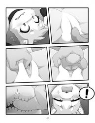 2016 anthro blush breasts collar comic darkmirage dragonchu dragonchu_(character) fan_character feline female fingering fur furry greyscale hybrid mammal monochrome nintendo nude open_mouth page_13 pokemon pussy quetzalli_(character) shocked siblings simple_background sis_(fyoshi) sister spread_legs spreading tongue white_fur