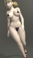 1girls 3d bikini crankybluey female female_only green_eyes naruto pose solo source_filmmaker temari