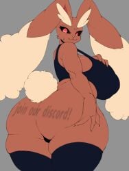 1girls advertisement anthro big_butt bra female furry kamidraws large_ass large_breasts lopunny pokemon pokemon_(species) solo solo_female tagme