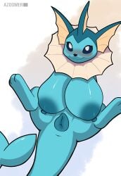 absurd_res animal_genitalia animal_pussy azoomer big_breasts blue_body blue_pussy breasts busty_feral canine_genitalia canine_pussy digital_media_(artwork) eeveelution feet female feral generation_1_pokemon genitals hi_res looking_at_viewer mammal nintendo paws pokemon pokemon_(species) pussy raven30_(editor) simple_background smile soles solo tail toes vaporeon