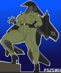 1girls aeromorph aircraft animate_inanimate anthrofied belt blue_background clothed clothing curvy curvy_figure female hand_on_hip high_heels jumpsuit living_aircraft living_machine posing protoskip sr-105 thick_thighs tight_clothing wings