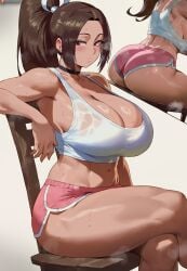 1girls 2025 5_fingers ai_assisted ai_generated ass big_ass big_breasts booty_shorts breasts brown_eyes brown_hair casual chair cleavage dat_ass dolphin_shorts fatal_fury female hips huge_ass huge_breasts large_breasts light-skinned_female light_skin long_hair mai_shiranui micro_shorts minishorts pink_shorts ponytail shexyo short_shorts shorts sitting_on_chair snk solo sweaty_body tank_top thick_thighs thighs twitter_link video_games wide_hips