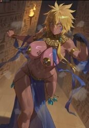 1girls 2025 almost_naked big_breasts bleach blonde blonde_female blonde_hair breasts curvaceous curvy dancer dancer_outfit dark-skinned_female egyptian egyptian_mythology female female_only functionally_nude green_eyes harem harem_outfit hieroglyphics huge_breasts loincloth patreon patreon_username revealing_clothes shexyo short_hair skimpy solo thick_thighs tia_harribel twitter twitter_link voluptuous wide_hips