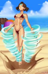 1girls 2015 abs aged_up air_nomad airbender_tattoo airbending artist_signature athletic_female avatar_the_last_airbender bare_legs bare_shoulders barefoot beach beach_ball bikini bob_cut breasts_apart brown_eyes brown_hair clothes_falling_off clouds confident crossed_feet cute day feet female_only floating flowing_hair full_body functionally_nude hair_bun jinora jonathanbn levitation light-skinned_female looking_up naranjou nickelodeon ocean off_shoulder open_mouth outdoors perky_breasts red_bikini sand shoreline shoulder_length_hair sideboob sky small_breasts smooth_skin solo solo_female string_bikini swimsuit tattoo the_legend_of_korra thin_waist toes toned_female tummy twig underboob vulva water wind