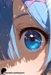 ai_generated blue_hair eye_focus female re:zero_kara_hajimeru_isekai_seikatsu rem_(re:zero) solo sunori