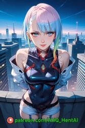 1girls ahq_hentai ai_generated bodysuit cute cyberpunk cyberpunk:_edgerunners cyberpunk_2077 lucyna_kushinada patreon perfect_body sexy shorts stable_diffusion