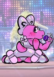 1girls ass ass_focus birdo dress female female_focus female_only mario_(series) music nintendo pink_body pink_skin reference sabrina_carpenter super_mario_bros. super_mario_bros._(2023_film) trans_woman