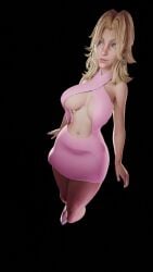 animated blonde_hair bouncing_breasts jojomingles marvel marvel_comics marvel_rivals milf pink_dress sue_storm tagme video walking