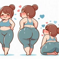 1girls ai_generated ass curvy_female dat_ass fat fat_ass female yoga yoga_pants