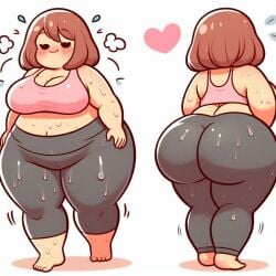 1girls ai_generated ass curvy_female dat_ass fat fat_ass female yoga yoga_pants