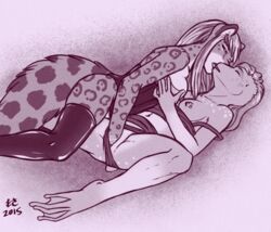 amphibian anthro breasts clothing feline female fisting frog jaguar kissing lingerie mammal mintaka mosa multiple_girls nipples pussy sex shii shii_(shinigamiinochi) sketch yuri