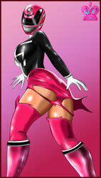 boots headgear helmet knee_boots pink_power_ranger skirt tagme thighhighs