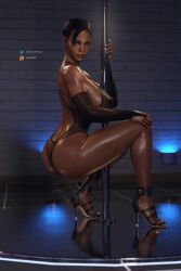 1girls 3d african african_female ass big_ass big_breasts biohazard breasts capcom dark-skinned_female dark_skin female female_only lingerie patreon_username resident_evil resident_evil_5 sheva_alomar solo tb25 thick_thighs