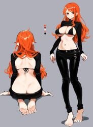 butt_crack cleavage clothing female female_only from_behind kasumi_6 large_breasts nami nami_(one_piece) one_piece tagme