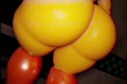 1girls 3d 3d_animation alphasoup animated animatronic animatronic_female big_ass big_butt dark_room female female_only five_nights_at_freddy's five_nights_at_freddy's_2 huge_ass huge_butt runaboo_chica solo solo_female standing tail toy_chica_(fnaf) toy_chica_(love_taste) video yellow_skin
