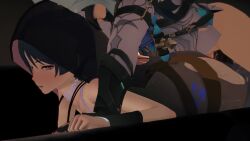 anal anal_sex animated creampie cum cum_inside cum_on_body dottore_(genshin_impact) femboy functionally_nude genshin_impact male/male orgasm scaramouche_(genshin_impact) size_difference sound tagme veil video yaoi