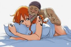 age_difference ai_generated bedroom_sex female height_difference lucky_bastard male nami_(one_piece) one_piece size_difference ugly_bastard ugly_man weird_crossover