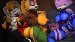 1boy 3d 3d_(artwork) 3girls alternate_breast_size alternate_breast_size_(larger) ambiguous_penetration anthro anthro_female anthro_male anthro_male_on_anthro_female anthro_on_anthro anthro_only bag big_breasts black_fur blaze_the_cat bunnie_rabbot closed_eyes clothed clothed_sex cum cum_inside eyes_half_closed eyes_half_open fffm_foursome foursome grabbing grabbing_arm grabbing_from_behind grey-yordle half-lidded_eyes masturbating masturbation mfff mfff_foursome mouth_opened open_mouth opened_mouth orange_fur penetration penetration_from_behind purple_fur sega shadow_the_hedgehog smiling sonic_(series) sonic_advance_2 sonic_rush sonic_the_hedgehog_(archie) sonic_the_hedgehog_(comics) sonic_the_hedgehog_(series) vanilla_the_rabbit white_fur yellow_fur