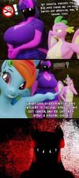 alternate_twilight_sparkle anthro clothed creepy creepypasta dragon english_text fully_naked fully_nude gore huge_ass huge_breasts larger_female mandela_catalogue_(reference) masteryorg0 my_little_pony pegasus pink_eyes pony rainbow_dash_(mlp) scrag_boy_(model) scrag_twilight_sparkle shaded_face skirt socks spike spike_(mlp) text twilight_sparkle_(mlp)