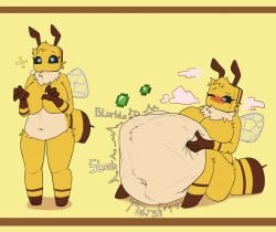 accadurosoce anthro bee bee_(minecraft) bee_girl breasts female female_pred furry hyper hyper_belly insects larger_female microsoft minecraft vore vore_belly