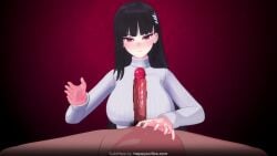 1boy 1girls 3d animated assertive_female black_hair blue_archive blush breasts censored closed_mouth clothing countdown dark-skinned_male dark_skin dirty_talk edging english_subtitles erection female hair_ornament hairclip handjob harimau_mmd2 large_breasts large_penis light-skinned_female light_skin long_hair long_sleeves long_video longer_than_5_minutes looking_at_viewer male male_pov male_pubic_hair millennium_science_school_student mosaic_censoring nude orgasm_denial penis penis_grab pov_crotch precum pubic_hair red_background red_eyes ribbed_sweater rio_(blue_archive) seminar_(blue_archive) smile solo_focus straight subtitled sweater tan-skinned_male teasing text tsukatsuki_rio turtleneck turtleneck_sweater two-handed_handjob video white_sweater