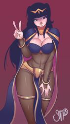 blunt_bangs bodystocking bodysuit breasts bridal_gauntlets dark_hair fire_emblem fire_emblem_awakening loincloth nintendo sgtmadness tharja_(fire_emblem)