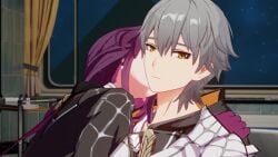 1boy 1girl1boy 1girls 3d animated caelus_(honkai:_star_rail) clothed clothing cute duo eyewear_on_head female flustered gray_hair honkai:_star_rail honkai_(series) hoyoverse incest kafka_(honkai:_star_rail) kissing light-skinned_female light-skinned_male light_skin making_out male male/female male_tsundere mihoyo mother_and_son purple_hair romantic shorter_than_30_seconds sound tagme teasing trailblazer_(honkai:_star_rail) tsundere video