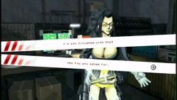 animated bouncing_breasts dr._naomi game_cg grasshopper_manufacture jiggling_breasts no_more_heroes sunglasses tinted_eyewear yellow-tinted_eyewear