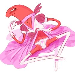 alan_(smiling_friends) allan_red cat_bell cosplay crossdressing donkey_boy_(artist) lifting_dress lifting_skirt looking_away male_only panties revealing_penis smiling_friends tentacle_dick tentacle_penis tentadick thighhighs