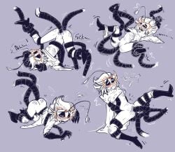 1boy 2025 2d anal anal_penetration anal_sex anus baxter_(hazbin_hotel) bioluminescence blush boots bulge clitoris clothing clothing_lift color esca eyes_rolling_back fish freckles freckles_on_ass freckles_on_face genital_fluids genitals glasses glasses_on_head hands_tied hazbin_hotel held_by_tentacles held_down held_up illicium legs_apart legs_held_open legs_spread lure_(anatomy) male metal_tentacles overstimulated overstimulation pissy plain_background sex stomach_bulge tentacle tentacle_sex trans trans_man transgender transgender_male twiggietime vagina vaginal_fluids vaginal_penetration vaginal_sex vivienne_medrano watermark