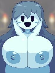 1girls 2019 animated big_breasts boobs_bouncing boobs_out breast_bouncy breasts breasts_out bust busty busty_female busty_girl edit female ghost ghost_girl girl hands_behind_head large_boobs large_breasts naked_boobs naked_breasts nsfwoaf nude_breasts smug solo solo_female spooky's_jump_scare_mansion spooky_(shojs)
