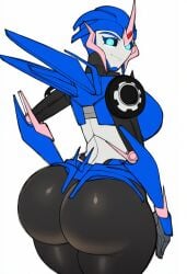 1girls ai ai_generated arcee arcee_(prime) ass_focus back_view behind_view big_ass big_butt bubble_ass bubble_butt female looking_at_viewer novelai robot robot_girl solo thick_thighs transformers transformers_prime