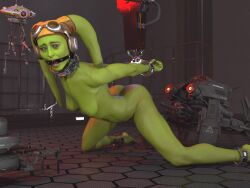 1girls 3d alien alien_girl alien_humanoid arms_behind_back ass background barefoot bondage bound_wrists breasts brown_clothing dark_eyebrows daz_studio dio_(star_wars) dominant domination droid droid_(star_wars) eyebrows feet female female_only femsub flying forced gag gagged ggoles goggles_on_forehead green-skinned_female green_skin handcuffs headgear headgear_only hera_syndulla humanoid kneeling machine mostly_nude naked_hat nipples nude nude_female nudity open_mouth partially_clothed red_eyes ring_gag robot sad science_fiction side_view size_difference small_breasts star_wars star_wars_squadrons steel_bondage submissive tentacle_hair twi'lek wolfguybynight worried worried_expression yellow_eyes