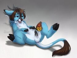 animal_genitalia balls black_cock blue_fur blush boy brown_hair butterfly cute cute_boy cuteness deer erect_cock erected erection exposed fantasy fluffy_balls furry fursona genital_fluids genitals hooves horns kirin male mammal nude nude_male nudity penis pin-up pin_up pinup precum presenting presenting_penis shy sitting smiling terias testicles young young_boy zacepka