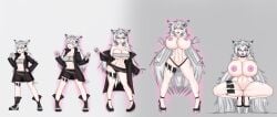 1girls arknights bimbofication bimbofication_sequence breast_expansion breast_implants female female_only gigantic_breasts huge_breasts implants lappland_(arknights) radromu sequence standing transformation transformation_sequence