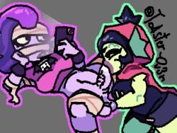 1girls artist_signature balls black_hair black_lipstick brawl_stars cheek_bulge cock condensation_trail dick dickgirl distracted emz_(brawl_stars) eyeshadow fish_girl focus fully_clothed_female futa_on_female futanari green_scales hand_under_leg hood_up looking_at_phone mummy_wrappings pantless propped_up purple_hair purple_skin self_upload to4ster-0v3n_(artist) uninterested veiny_penis willow_(brawl_stars)